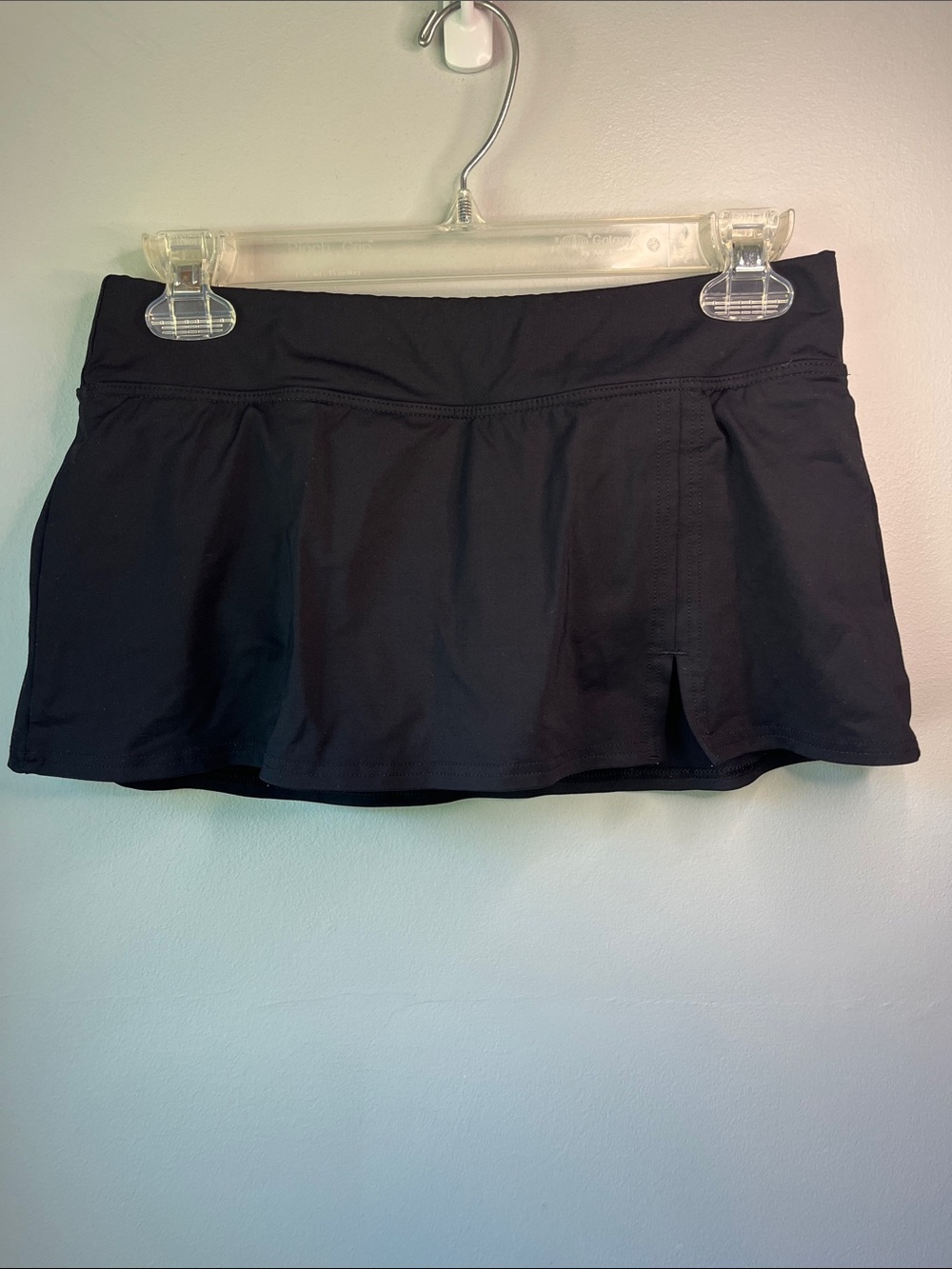 Lands' End Black Micro-mini Low Rise Swim Skirt